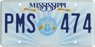 MS license plate PMS474