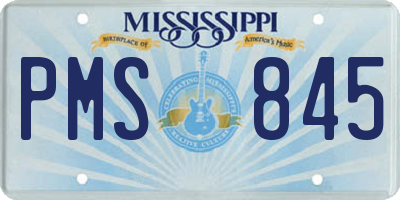 MS license plate PMS845