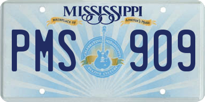 MS license plate PMS909