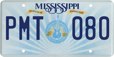 MS license plate PMT080