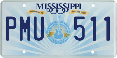 MS license plate PMU511