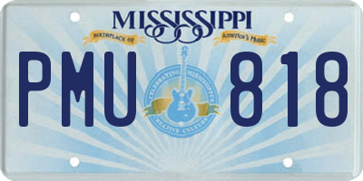 MS license plate PMU818