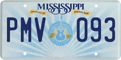 MS license plate PMV093