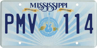 MS license plate PMV114