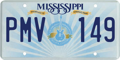 MS license plate PMV149
