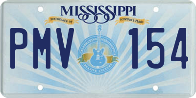 MS license plate PMV154
