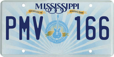 MS license plate PMV166