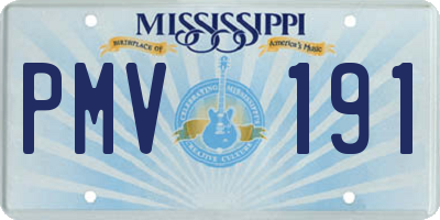 MS license plate PMV191