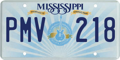 MS license plate PMV218