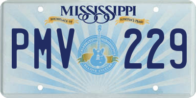 MS license plate PMV229