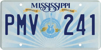 MS license plate PMV241