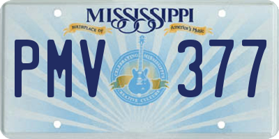 MS license plate PMV377