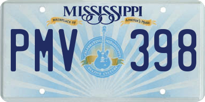 MS license plate PMV398