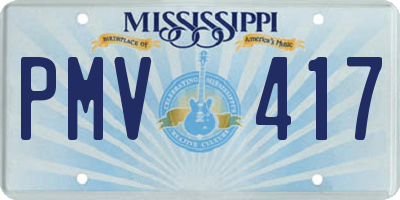 MS license plate PMV417