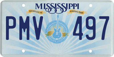 MS license plate PMV497