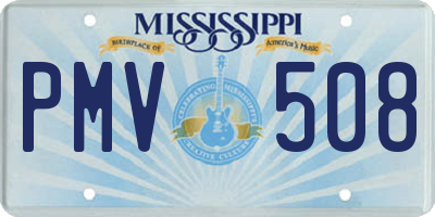 MS license plate PMV508