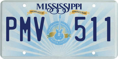 MS license plate PMV511