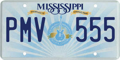 MS license plate PMV555