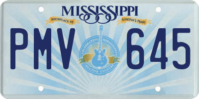 MS license plate PMV645