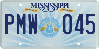MS license plate PMW045