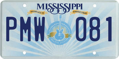 MS license plate PMW081