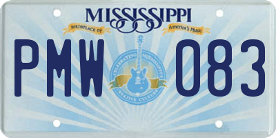 MS license plate PMW083