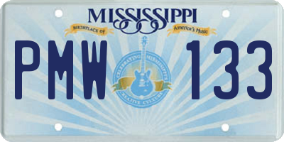 MS license plate PMW133