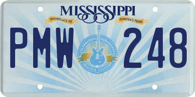 MS license plate PMW248