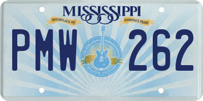 MS license plate PMW262