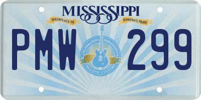 MS license plate PMW299
