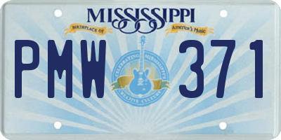 MS license plate PMW371