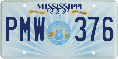 MS license plate PMW376