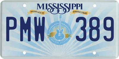 MS license plate PMW389