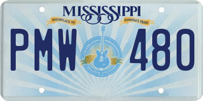 MS license plate PMW480