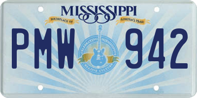 MS license plate PMW942