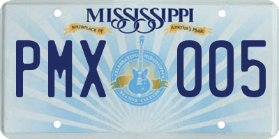 MS license plate PMX005