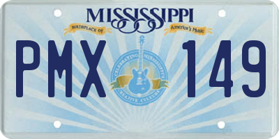MS license plate PMX149