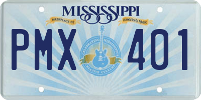 MS license plate PMX401