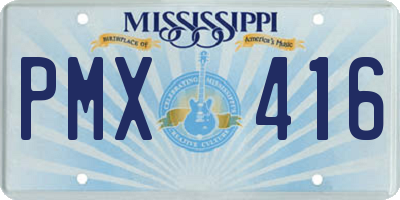 MS license plate PMX416