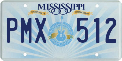 MS license plate PMX512