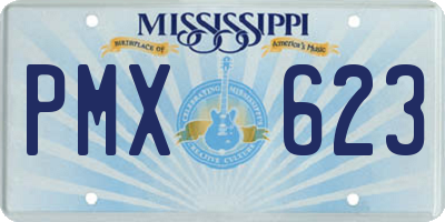 MS license plate PMX623