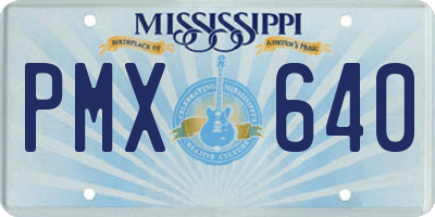 MS license plate PMX640