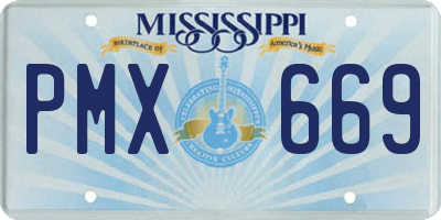 MS license plate PMX669
