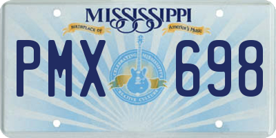MS license plate PMX698