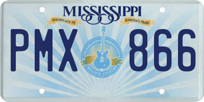 MS license plate PMX866