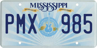 MS license plate PMX985