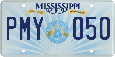 MS license plate PMY050