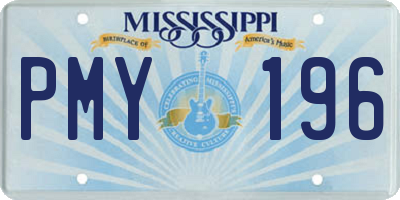 MS license plate PMY196