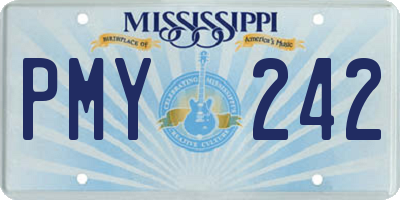 MS license plate PMY242