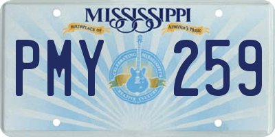 MS license plate PMY259